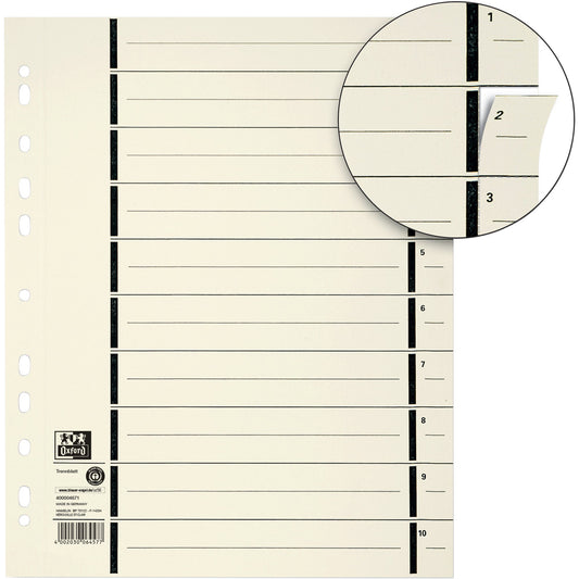 Oxford Trennblatt DIN A4 Kraftkarton, recycelt chamois 100 St./Pack.