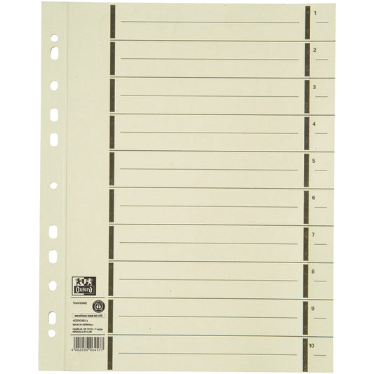 Oxford Trennblatt DIN A4 Kraftkarton, recycelt chamois 100 St./Pack.