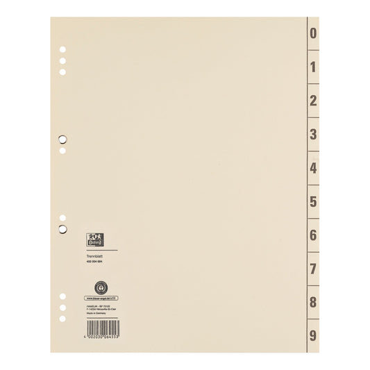 Oxford Trennblatt DIN A4 Kraftkarton chamois 100 St./Pack.