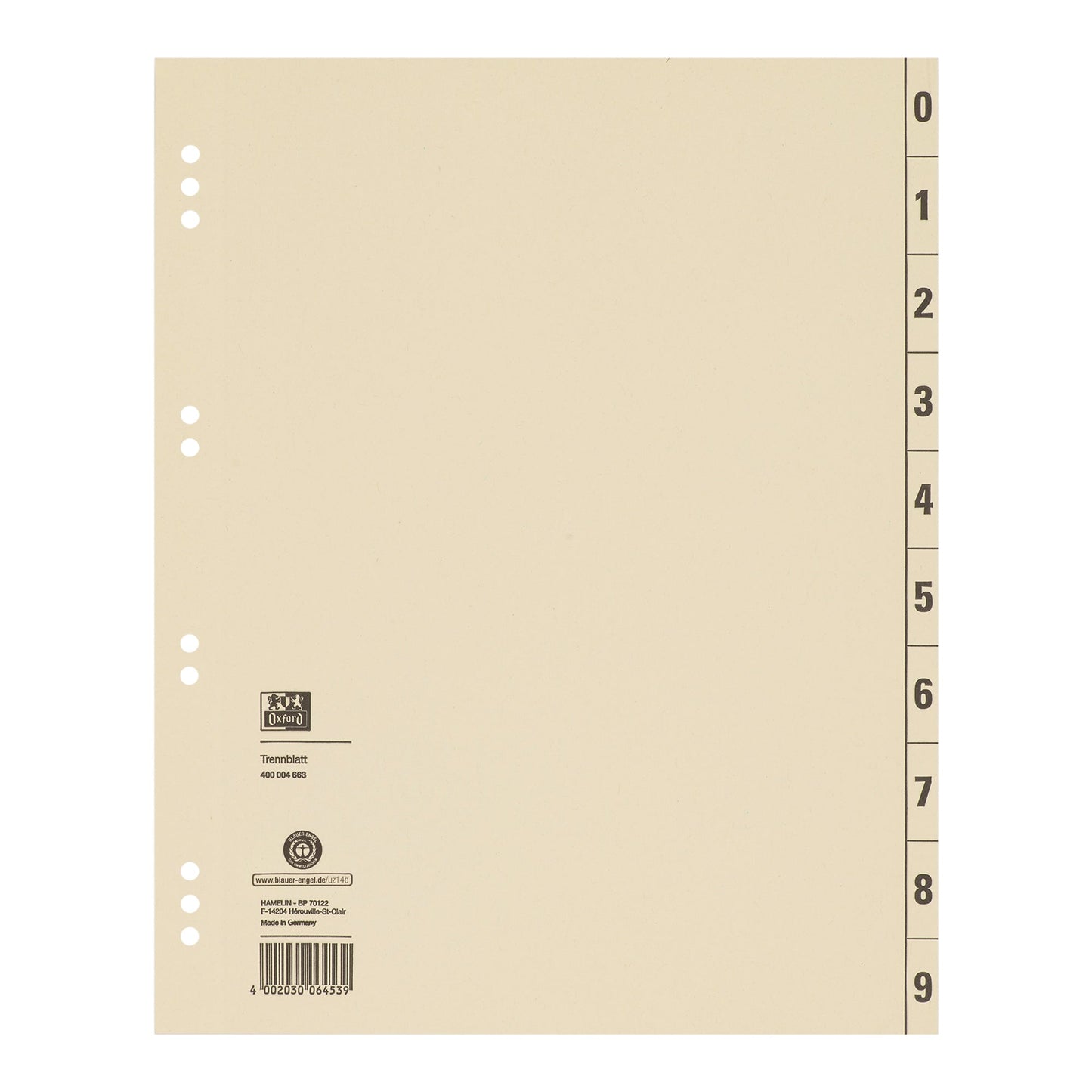 Oxford Trennblatt DIN A4 Kraftkarton chamois 100 St./Pack.