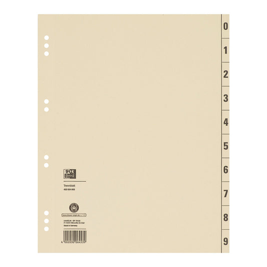 Oxford Trennblatt DIN A4 Kraftkarton chamois 100 St./Pack.