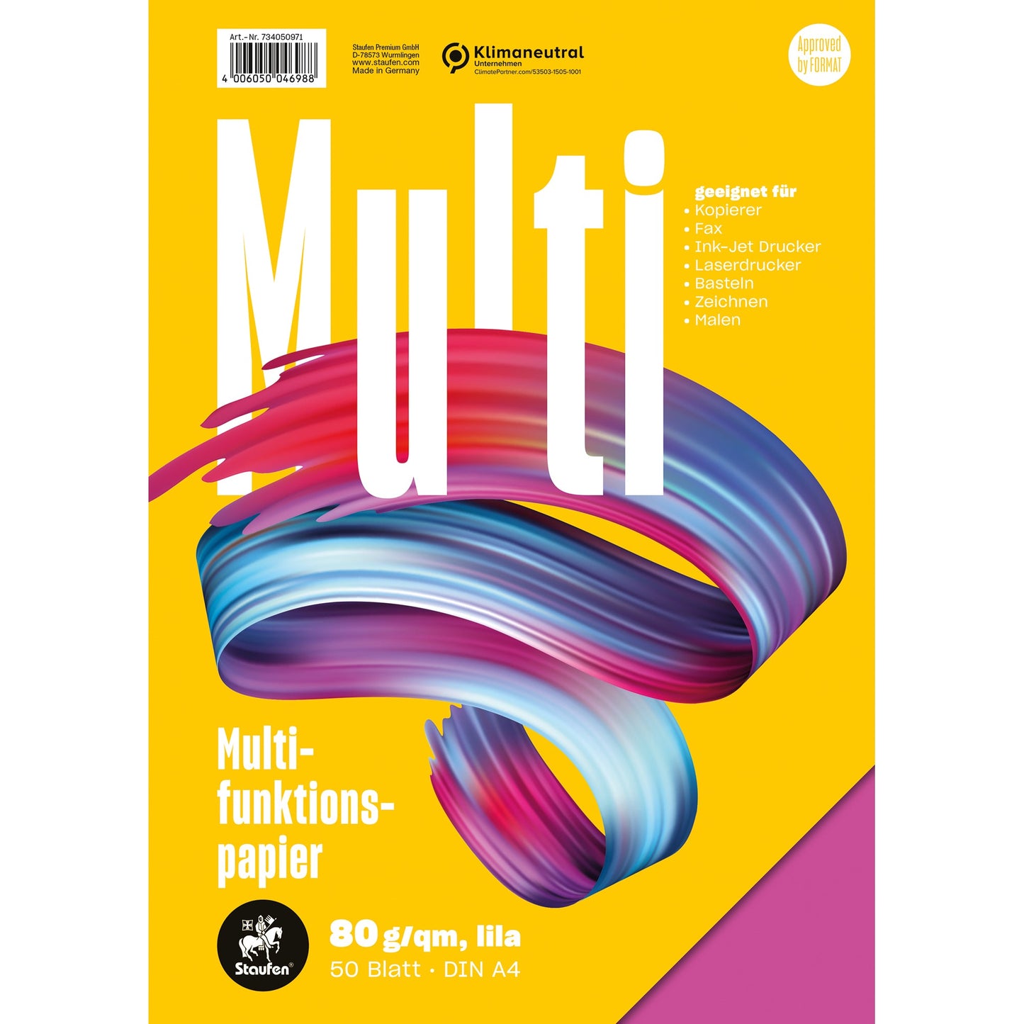 Staufen Multifunktionspapier DIN A4 80g/m² lila 50 Bl./Pack.