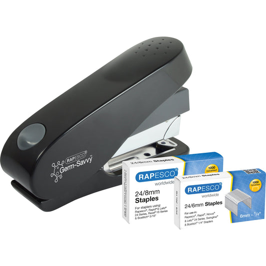 RAPESCO Heftgerät ECO Luna Less Effort 24/6-8, 26/6-8 fest 50 Bl. (80 g/m²) Metall/Kunststoff schwarz