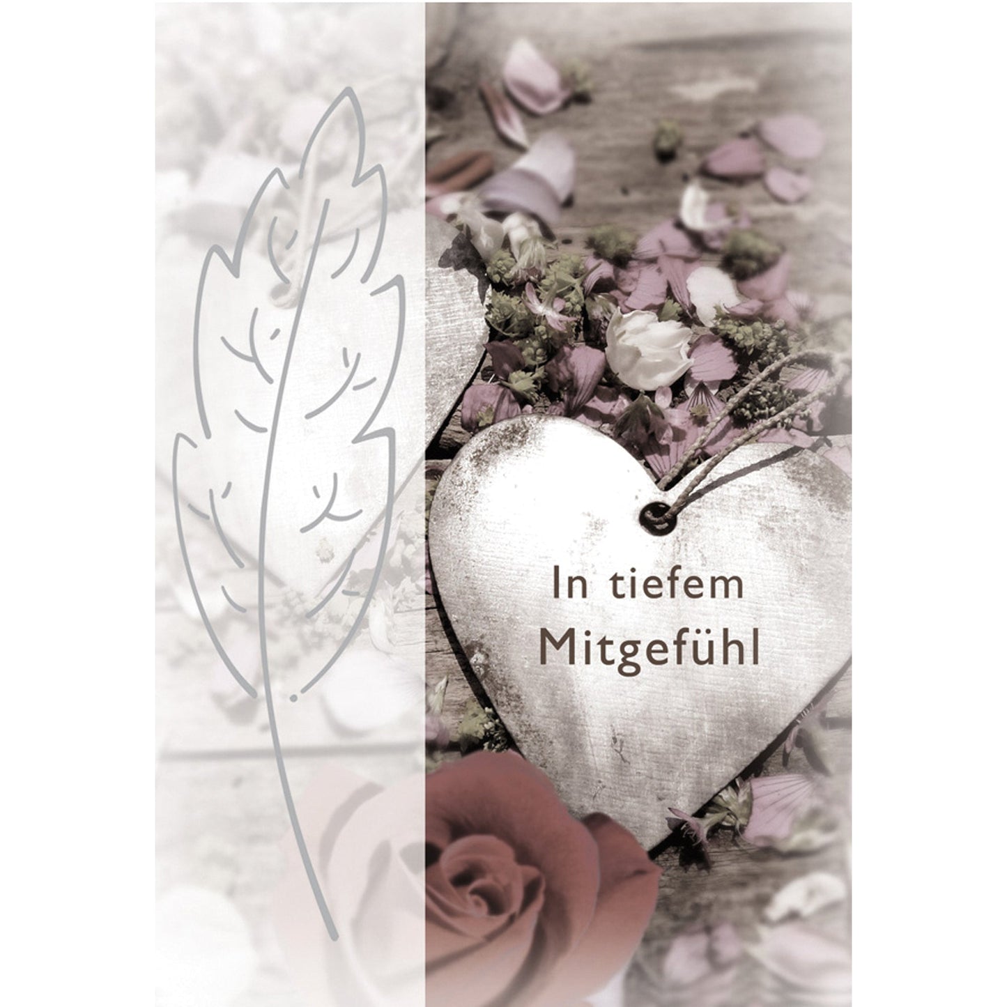 Perleberg Faltkarte Basic Classic Trauerkarte 240g/m² mehrfarbig Trauer In tiefem Mitgefühl