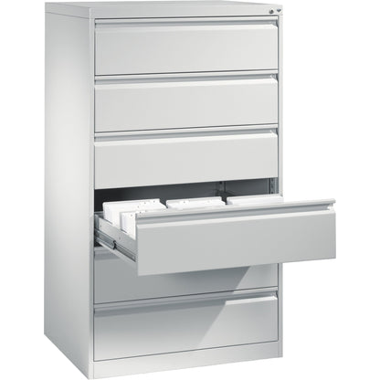 C+P Karteischrank Acurado 787 x 1.357 x 590 mm (B x H x T) 6 Schubladen Stahl, lackiert lichtgrau
