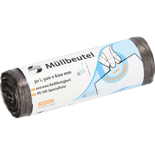 Müllbeutel 50 x 60 cm (B x H) 6µm 30l grau 50 St./Pack.