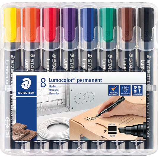 STAEDTLER® Permanentmarker Lumocolor® 350 2-5mm farbig sortiert 8 St./Pack.