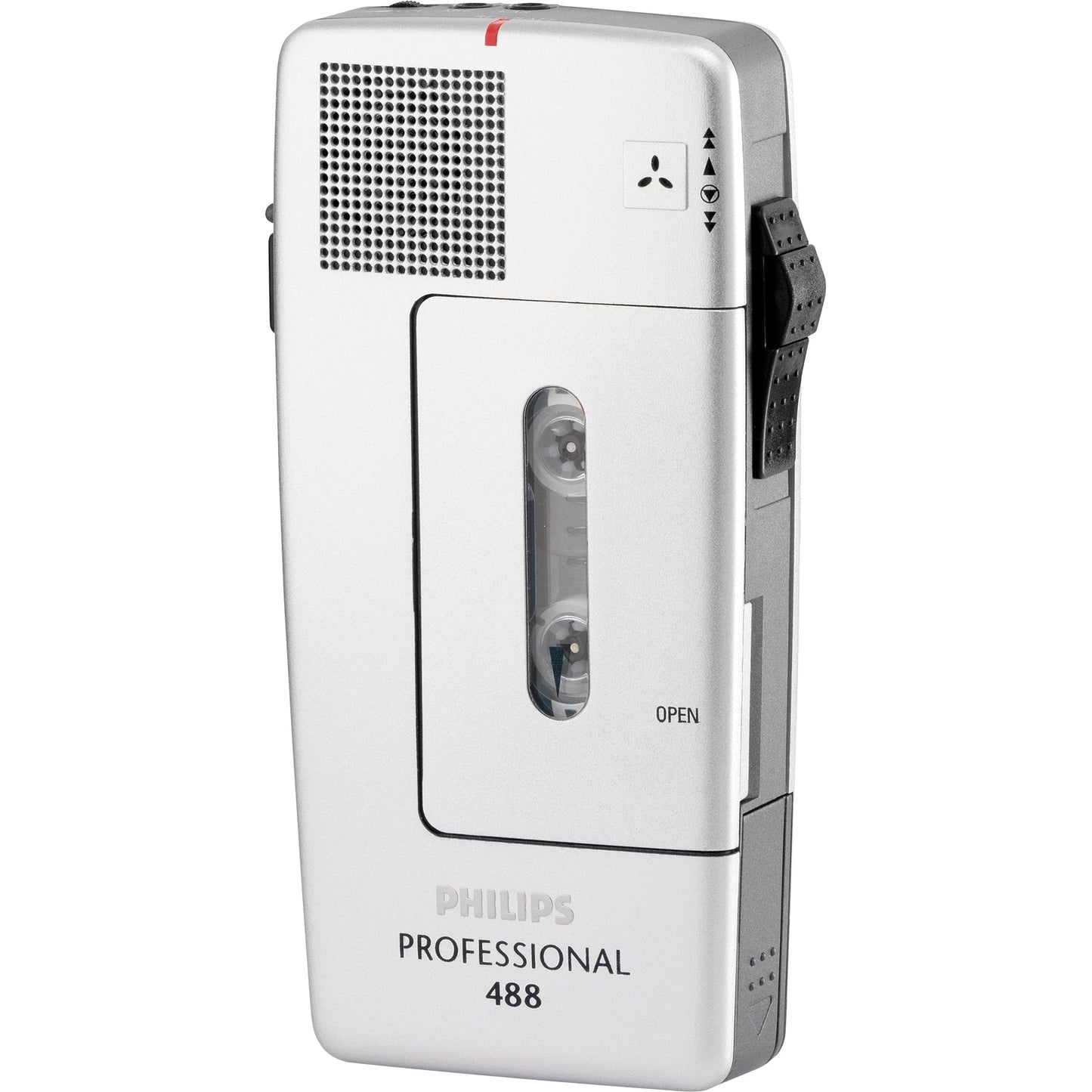 Philips Diktiergerät Pocket Memo® 488 Professional 6,4 x 12,8 x 2,5 cm (B x H x T) Mini-Kassette LFH0005 inkl. Etui, Ansteckmikrofon, Handschlaufe silber
