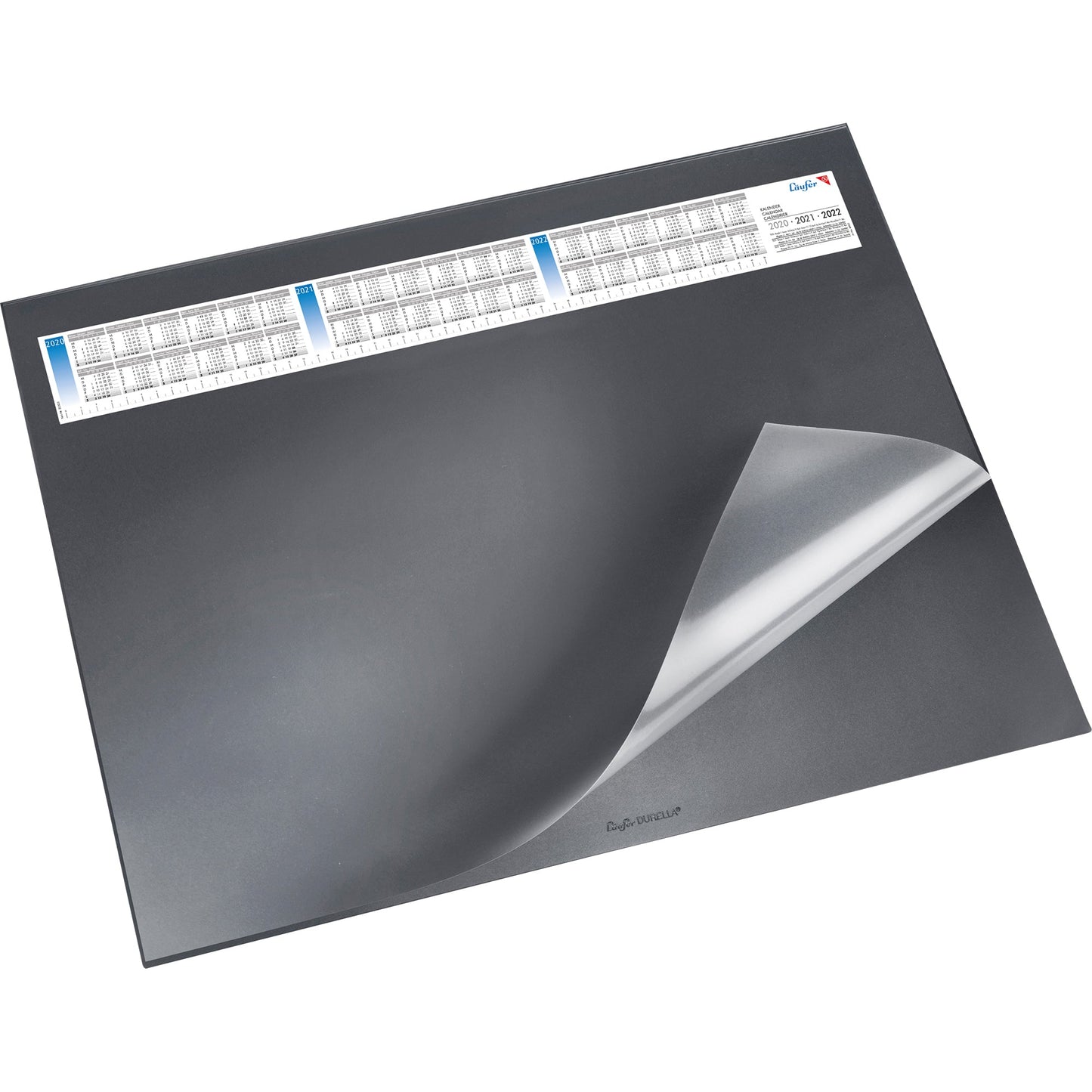 Läufer Schreibunterlage Durella DS 65 x 52 cm (B x H) mit Kalender 3 Jahre Kunststoff schwarz