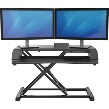 Fellowes® Sitz-Steh-Arbeitsplatz Corsivo 80 x 40 cm (B x T) 17kg Stahl, MDF schwarz