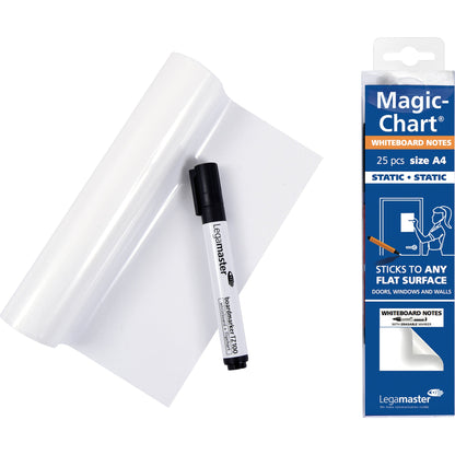 Legamaster Whiteboardfolie Magic-Chart Whiteboard 20 x 30 cm (B x H) 50µm blanko inkl. 1 Marker Polypropylen weiß