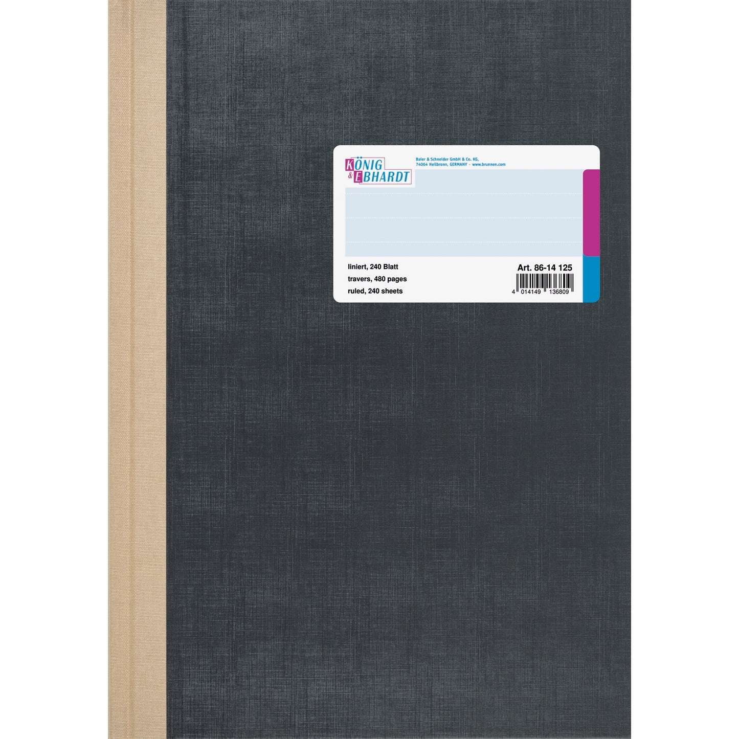 König & Ebhardt Geschäftsbuch DIN A4 liniert grau 240 Bl.