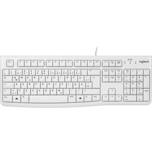 Logitech Tastatur K120 Windows® universell USB-A weiß
