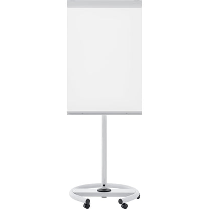 magnetoplan® Mobiles Flipchart Junior Plus mit Ablageschale Rundfuß mit 5 Rollen Metall lichtgrau