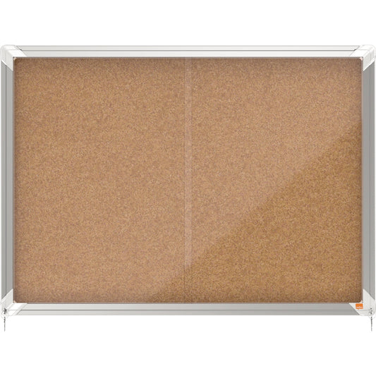 Nobo® Schaukasten Premium Plus Innenbereich 92,2 x 66,5 x 6,3 cm (B x H x T) 8 x DIN A4 mit Schloss Aluminium silber