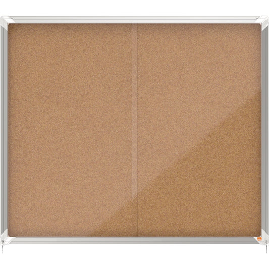 Nobo® Schaukasten Premium Plus Innenbereich 113,7 x 96,7 x 6,3 cm (B x H x T) 15 x DIN A4 mit Schloss Aluminium silber