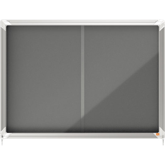 Nobo® Schaukasten Premium Plus Innenbereich 92,2 x 66,5 x 6,3 cm (B x H x T) 8 x DIN A4 mit Schloss Aluminium silber