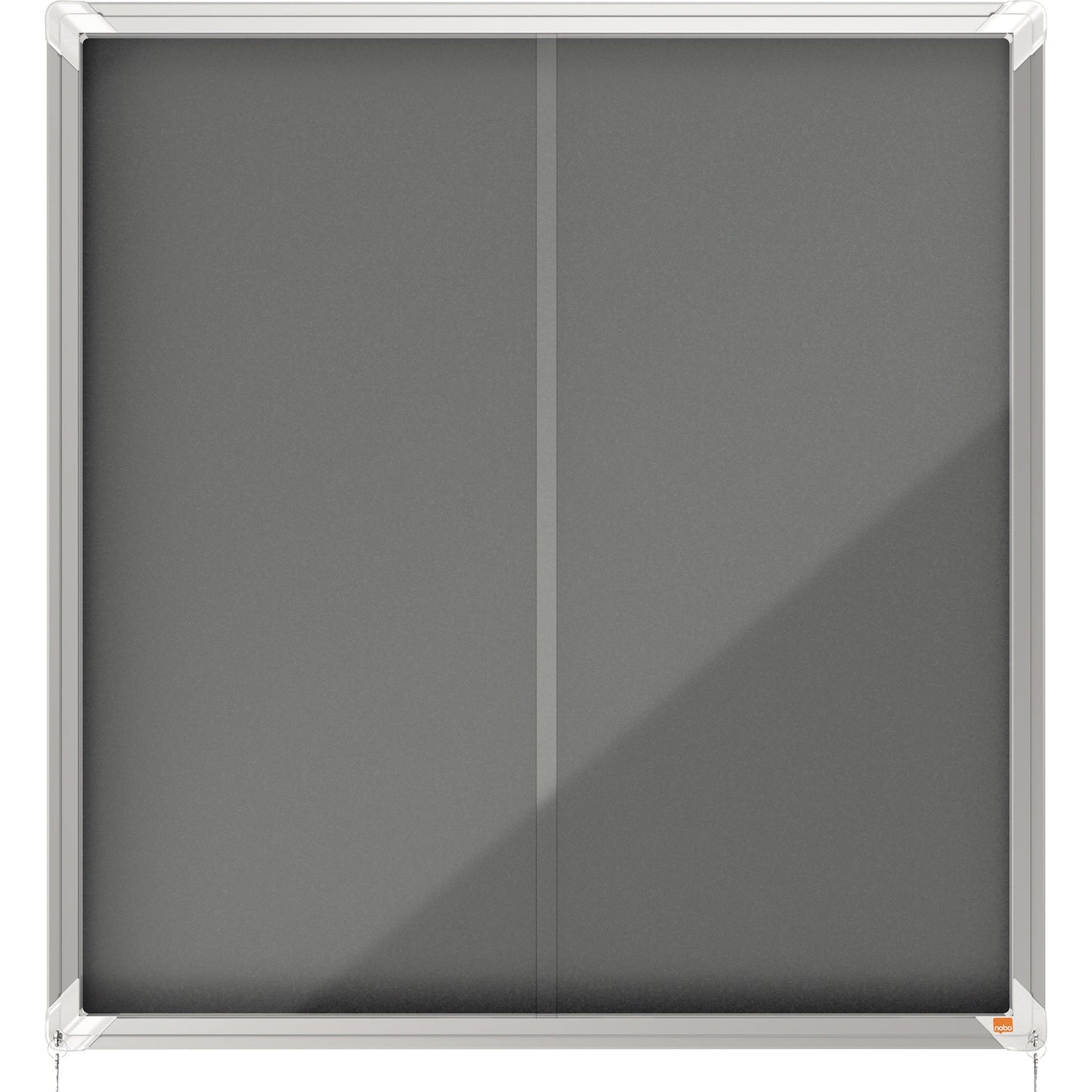 Nobo® Schaukasten Premium Plus Innenbereich 92,2 x 96,7 x 6,3 cm (B x H x T) 12 x DIN A4 mit Schloss Aluminium silber