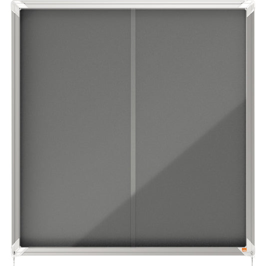 Nobo® Schaukasten Premium Plus Innenbereich 92,2 x 96,7 x 6,3 cm (B x H x T) 12 x DIN A4 mit Schloss Aluminium silber