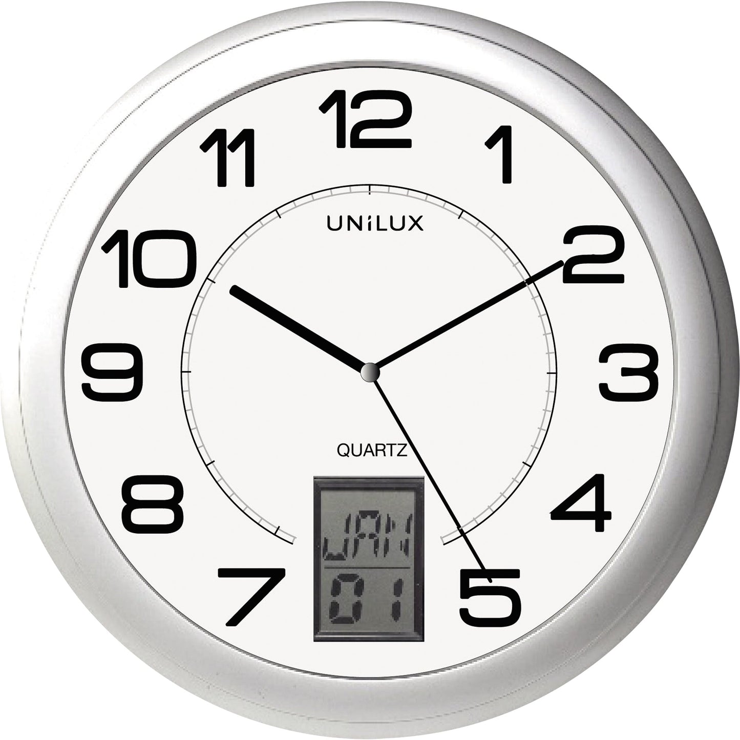 UNILUX Wanduhr Instinct 30,5 x 4 cm (Ø x T) 30,5cm Kunststoff metallgrau