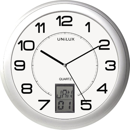 UNILUX Wanduhr Instinct 30,5 x 4 cm (Ø x T) 30,5cm Kunststoff metallgrau