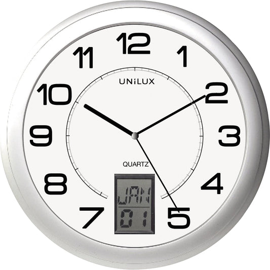 UNILUX Wanduhr Instinct 30,5 x 4 cm (Ø x T) 30,5cm Kunststoff metallgrau