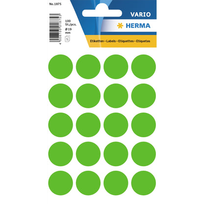 HERMA Markierungspunkt VARIO 19mm Papier grün 100 Etik./Pack.