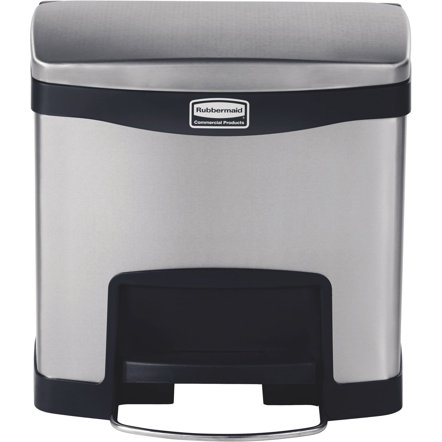 Rubbermaid Tretabfalleimer SLIM JIM® STEP-ON 39,57 x 39,95 x 30,23 cm (B x H x T) 15l Edelstahl silber/schwarz