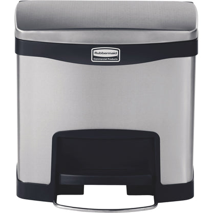 Rubbermaid Tretabfalleimer SLIM JIM® STEP-ON 39,57 x 39,95 x 30,23 cm (B x H x T) 15l Edelstahl silber/schwarz