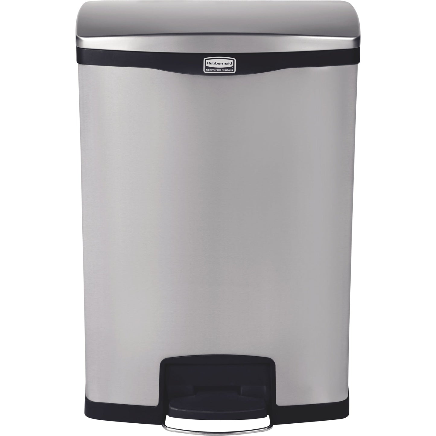 Rubbermaid Tretabfalleimer SLIM JIM® STEP-ON 55,35 x 80,85 x 41,25 cm (B x H x T) 90l Edelstahl silber/schwarz