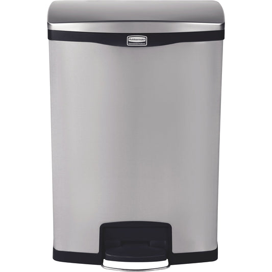 Rubbermaid Tretabfalleimer SLIM JIM® STEP-ON 55,35 x 80,85 x 41,25 cm (B x H x T) 90l Edelstahl silber/schwarz