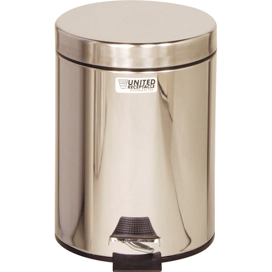 Rubbermaid Tretabfalleimer Small Pedal Bins 20,32 x 29,21 cm (Ø x H) 5,6l Stahl edelstahl