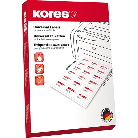 Kores Universaletikett 105 x 37 mm (B x H) Papier rot 1.600 Etik./Pack.
