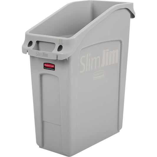 Rubbermaid Abfalleimer SLIM JIM® 49l Kunststoff grau 1 Sortierfach