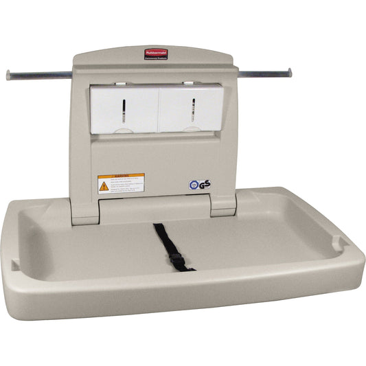 Rubbermaid Wickelstation Horizontal 87,12 x 58,42 x 10,16 cm (B x H x T) zusammenklappbar Polypropylen hellplatin