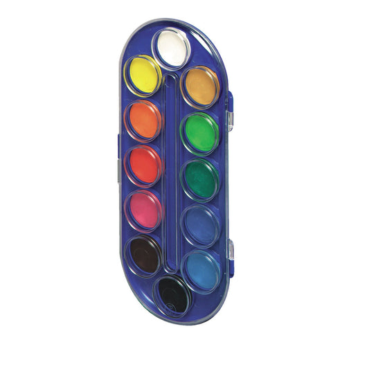 Herlitz Farbkasten 12 Farben farbig sortiert Kunststoff