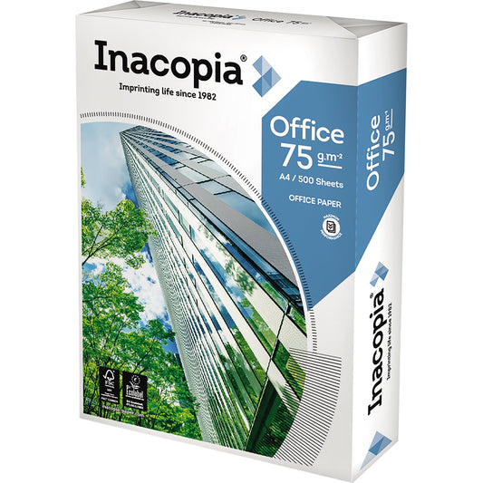 Inacopia Kopierpapier office DIN A4 75g/m² 2fach Lochung weiß 500 Bl./Pack.