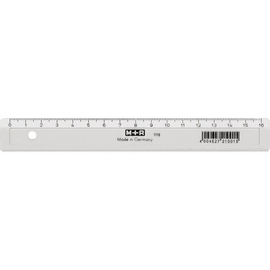 M+R Lineal 16cm Kunststoff glasklar