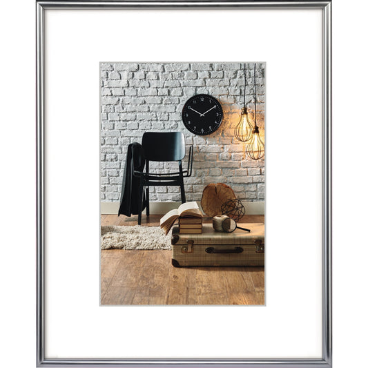 Hama Bilderrahmen Sevilla Dekor 50 x 70 cm (B x H) 30 x 45 cm (B x H) Reflexglas Kunststoff silber matt