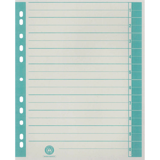 Trennblatt DIN A4 Karton, 100 % recycelt chamois/grün 100 St./Pack.