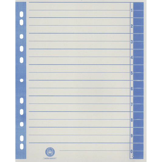 Trennblatt DIN A4 Karton, 100 % recycelt chamois/blau 100 St./Pack.