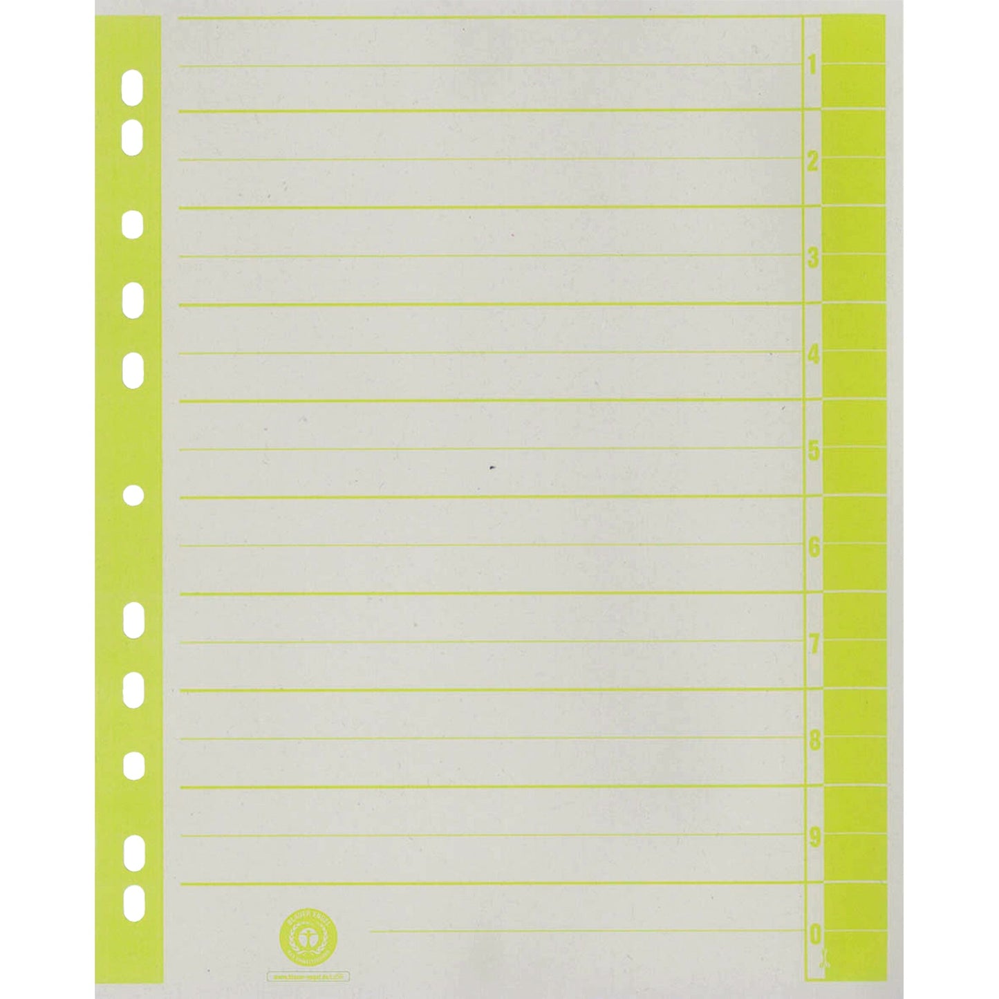 Trennblatt DIN A4 Karton, 100 % recycelt chamois/gelb 100 St./Pack.