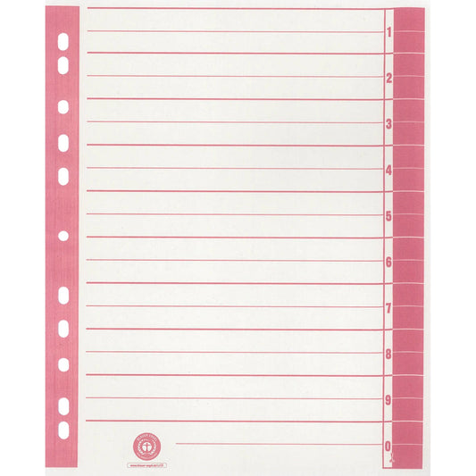 Trennblatt DIN A4 Karton, 100 % recycelt chamois/rot 100 St./Pack.