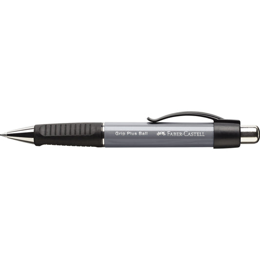 Faber-Castell Kugelschreiber GRIP PLUS BALL 0,5mm blau Mine auswechselbar dokumentenecht Schaftfarbe: stone grey