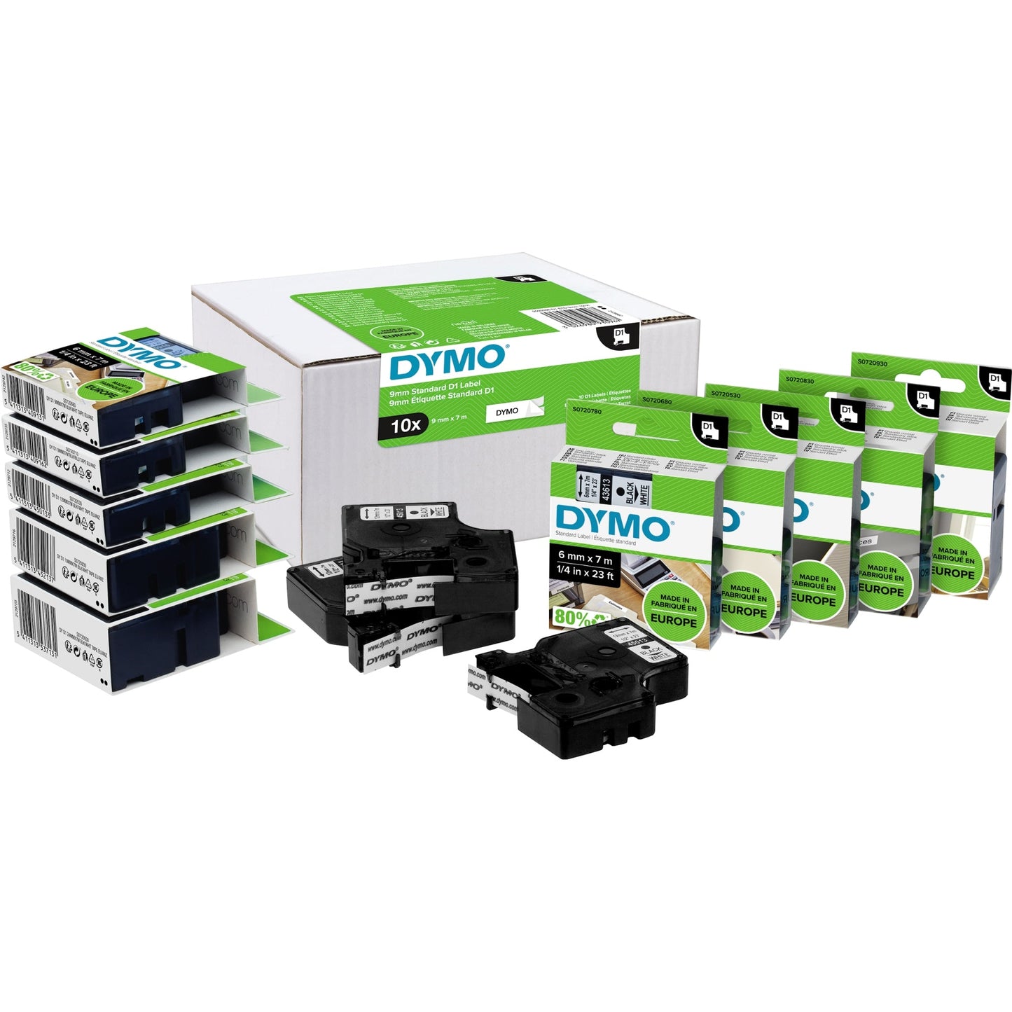 DYMO® Schriftbandkassette 19 mm x 7 m (B x L) transparent schwarz