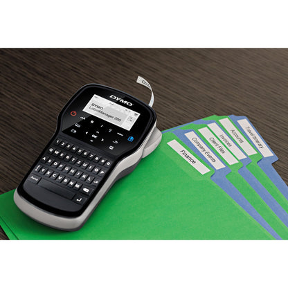 DYMO® Beschriftungsgerät LabelManagerT 280 2 Display-Zeilen 6 Schriftgrößen 2 Druckzeilen inkl. D1-Starter-Schriftbandkassette (12 mm x 3 m, schwarz auf weiß), Akku, USB-Kabel, Ladeadapter, Kurzanleitung