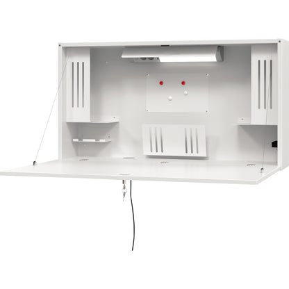 Hammerbacher PC-Arbeitsplatz VWO12 1.200 x 650 x 260 mm (B x H x T) 1.190 x 19 x 634 mm (B x H x T) abschließbar Leichtbauplatte weiß