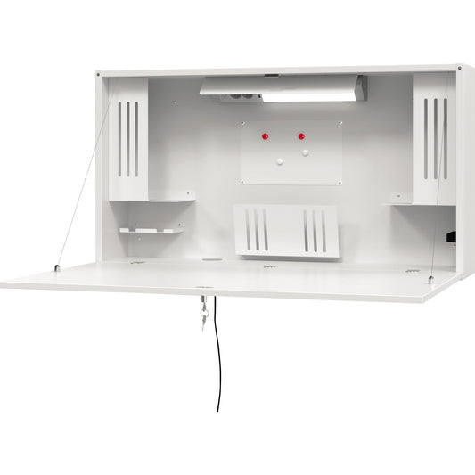 Hammerbacher PC-Arbeitsplatz VWO12 1.200 x 650 x 260 mm (B x H x T) 1.190 x 19 x 634 mm (B x H x T) abschließbar Leichtbauplatte weiß