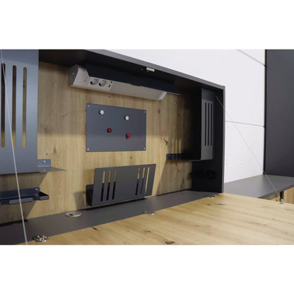 Hammerbacher PC-Arbeitsplatz VWO12 1.200 x 650 x 260 mm (B x H x T) 1.190 x 19 x 634 mm (B x H x T) abschließbar Leichtbauplatte asteiche