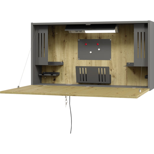 Hammerbacher PC-Arbeitsplatz VWO12 1.200 x 650 x 260 mm (B x H x T) 1.190 x 19 x 634 mm (B x H x T) abschließbar Leichtbauplatte asteiche